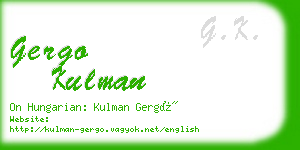 gergo kulman business card